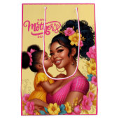 Afro-Amerikaanse moeder & dochter Happy Moederdag Medium Cadeauzakje (Achterkant)