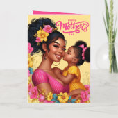 Afro-Amerikaanse moeder en dochter Gelukkige Moede Kaart (Achterkant)