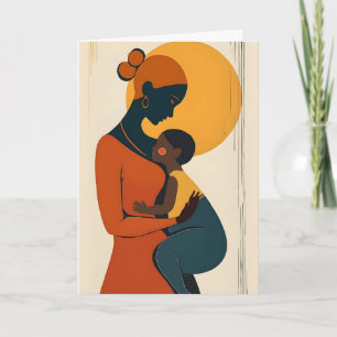 Afro-Amerikaanse moeder en kind Moederdag Kaart
