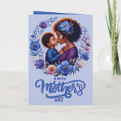 Afro-Amerikaanse moeder en zoon Fijne Moederdag Kaart (Achterkant)
