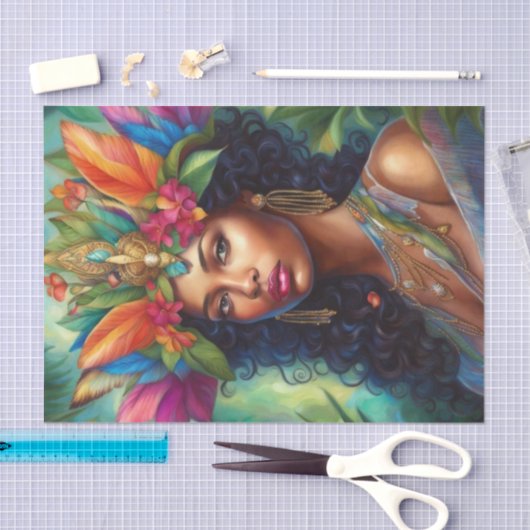 Afro-Amerikaanse moeder Natuur Decoupage papier (Craft)