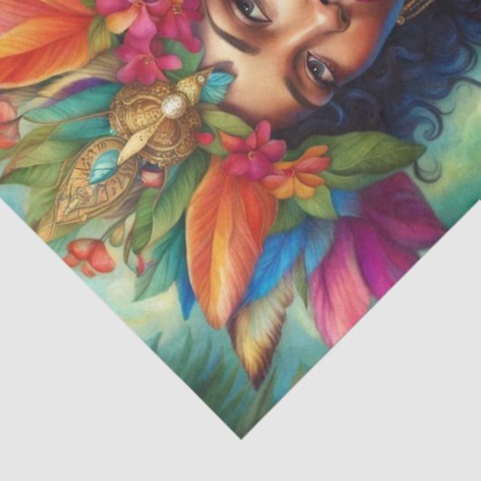 Afro-Amerikaanse moeder Natuur Decoupage papier (Detail)