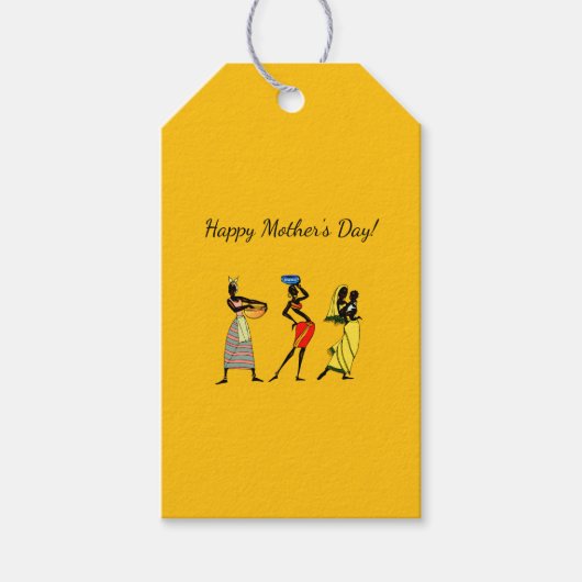 Afro-Amerikaanse Moederdag Cadeaulabel (Voorkant)