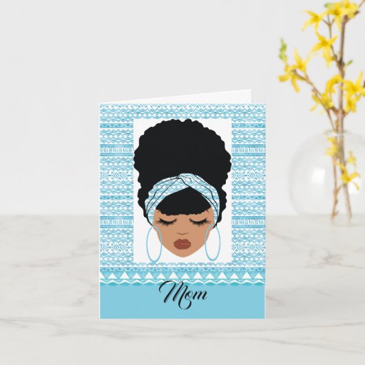 Afro-Amerikaanse Moederdag Kaart (Gele Bloem)