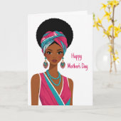 Afro-Amerikaanse Moederdagkaart Kaart (Gele Bloem)