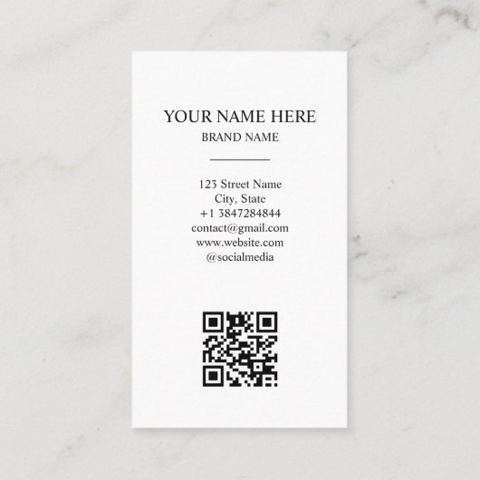 Afro Amerikaanse Moslim Hijab Beauty Salon QR Code Visitekaartje (Achterkant)