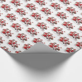 Afro-Amerikaanse Mr. & Mrs. Sinterklaas op Fiets Cadeaupapier (Hoek)