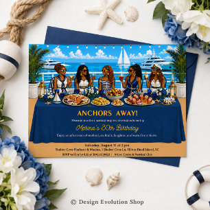 Afro-Amerikaanse Nautilische Cruise Brunch Tafel Kaart