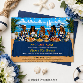 Afro-Amerikaanse Nautilische Cruise Brunch Tafel Kaart