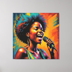 Afro-Amerikaanse neon gekleurde impressionist Canvas Afdruk