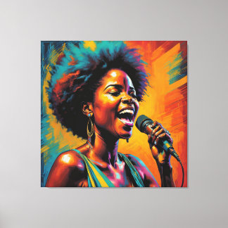Afro-Amerikaanse neon gekleurde impressionist Canvas Afdruk
