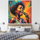 Afro-Amerikaanse neon gekleurde impressionist Canvas Afdruk (Insitu (Slaapkamer))