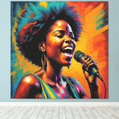 Afro-Amerikaanse neon gekleurde impressionist Canvas Afdruk (Insitu (Houten vloer))