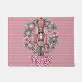 Afro-Amerikaanse Notenkraker Roze Pastel krans Deurmat (Voorkant)