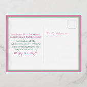 Afro-Amerikaanse Notenkraker Roze Pastel krans Folie Feestdagen Briefkaart (Achterkant)