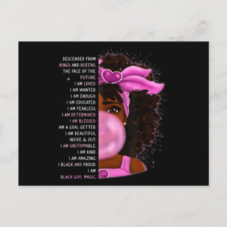 Afro-Amerikaanse Nubische Koningin Black Girl Magi Briefkaart