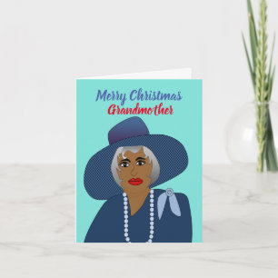 Afro-Amerikaanse oma kerstkaart Kaart