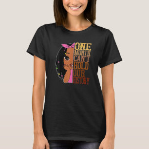 Afro-Amerikaanse one-maandelijkse kanting houdt zw T-shirt