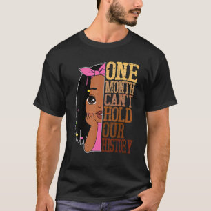 Afro-Amerikaanse one-maandelijkse kanting houdt zw T-shirt