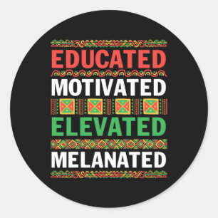 Afro-Amerikaanse Opgeleide Gemotiveerde Verhoogde  Ronde Sticker