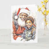 Afro-Amerikaanse opgevouwen wenskaart Kaart (Gele Bloem)