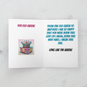 Afro-Amerikaanse Oude Koningin Grappige Gay Verjaa Kaart (Binnen)