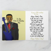 Afro-Amerikaanse Pa Jingle Zingende Vaderdag Kaart (Binnen)