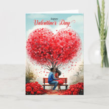 Afro-Amerikaanse paar hart boom Valentijnsdag