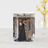 Afro-Amerikaanse paar kerst Kaart (Gele Bloem)