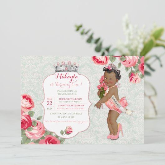 Afro-Amerikaanse Pageant Princess Baby Kaart (Staand voorkant)