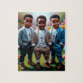 Afro-Amerikaanse Pasen Jongen Puzzel (Verticaal)