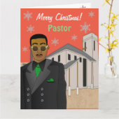 Afro-Amerikaanse Pastor Kerk Vrolijk Kerstfeest Kaart (Gele Bloem)