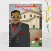 Afro-Amerikaanse Pastor's Church Jubileum Kaart (Gele Bloem)