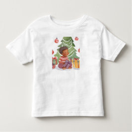 Afro-Amerikaanse peuter met kerst Kinder Shirts