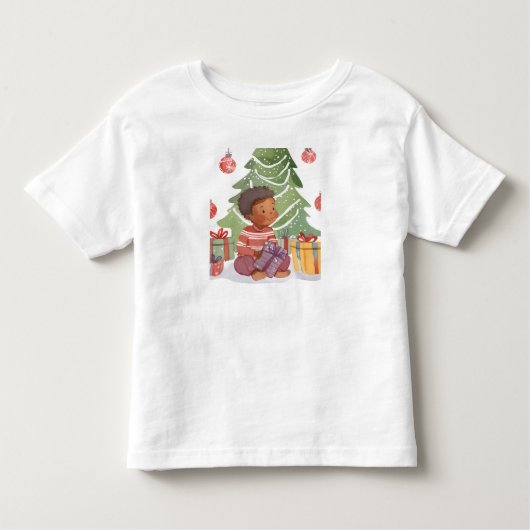 Afro-Amerikaanse peuter met kerst Kinder Shirts (Voorkant)