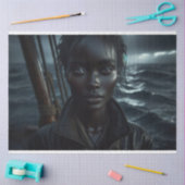 Afro-Amerikaanse piraat op een Wild Ocean Decoupag Tissuepapier (Craft)