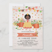 Afro-Amerikaanse pompoenprinses verjaardagsfeestje Kaart (Voorkant)