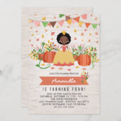 Afro-Amerikaanse pompoenprinses verjaardagsfeestje Kaart (Voorkant / Achterkant)