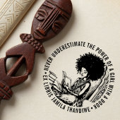 Afro-Amerikaanse "Power of a Girl" Ex Libris Boek Zelfinktende Stempel