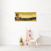 Afro-Amerikaanse Prince Baby Shower Spandoek (Insitu)