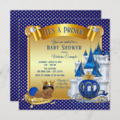 Afro-Amerikaanse Prince Baby Shower Uitnodigingen (Voorkant / Achterkant)