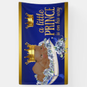 Afro-Amerikaanse Prince Boy Baby shower Banner (Verticaal)