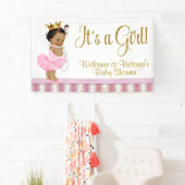 Afro-Amerikaanse Princess Baby shower Banner (Insitu)