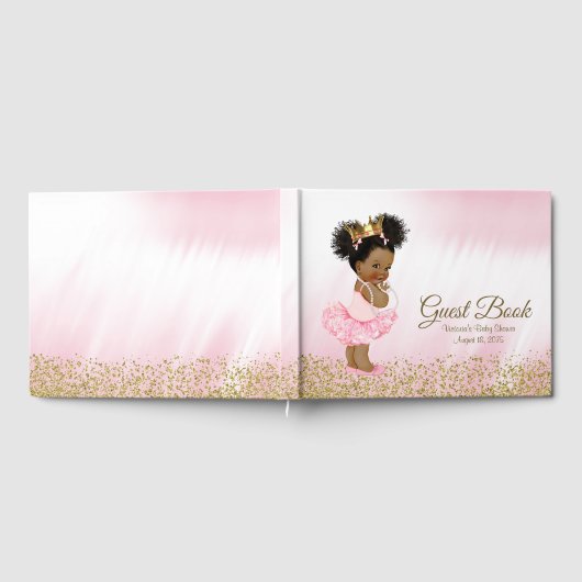 Afro-Amerikaanse Princess Baby shower gastenboek (Volledig)