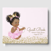 Afro-Amerikaanse Princess Baby shower gastenboek (Voorkant)