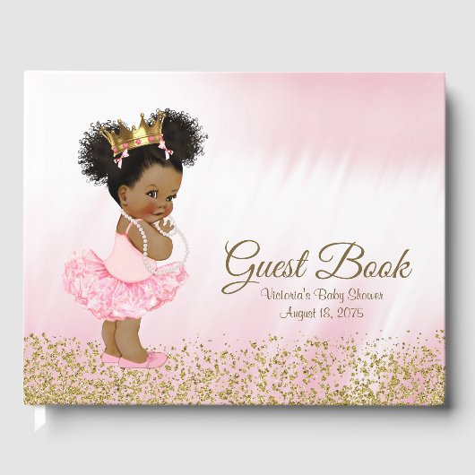 Afro-Amerikaanse Princess Baby shower gastenboek (Voorkant)