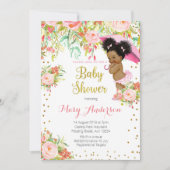 Afro-Amerikaanse Princess Baby shower Kaart (Voorkant)