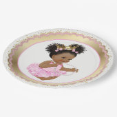 Afro-Amerikaanse Princess Baby shower Paper Bord (Gekanteld)