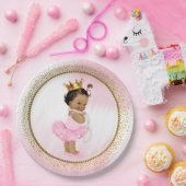 Afro-Amerikaanse Princess Baby shower Paper Bord (Feest)