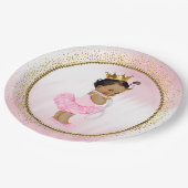 Afro-Amerikaanse Princess Baby shower Paper Bord (Gekanteld)